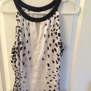 Printed sheer tank top