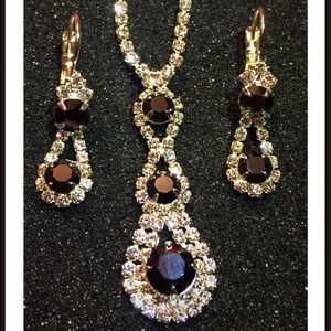 Swarovski Rhinestone Necklace and Earrings Set
