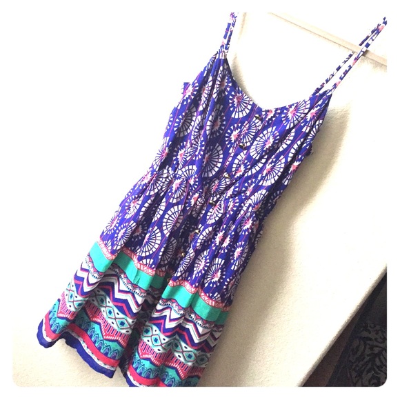 Blue patterned sun dress