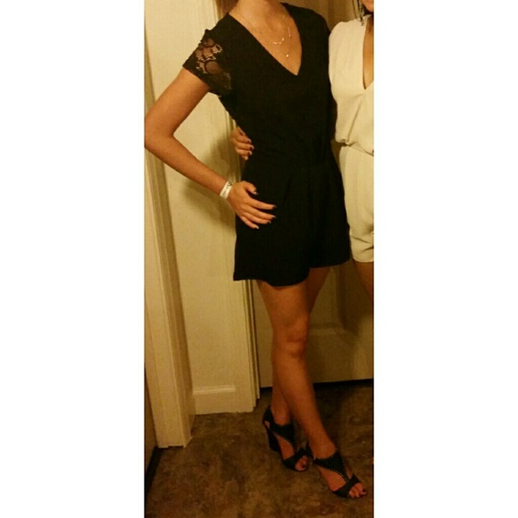 ❌SOLD❌Black Lace Romper