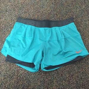 Nike mesh shorts with spandex lining