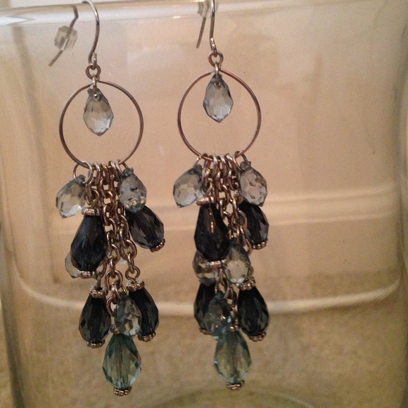 Teal beaded earrings