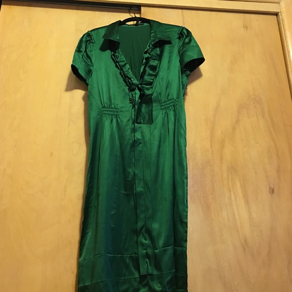 Beautiful Satin Emerald Green Dress