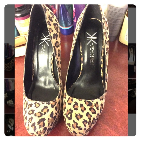 Kardashian kollection leopard heels.