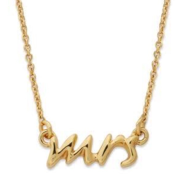 Kate Spade "Mrs" Goldtone 14" Necklace