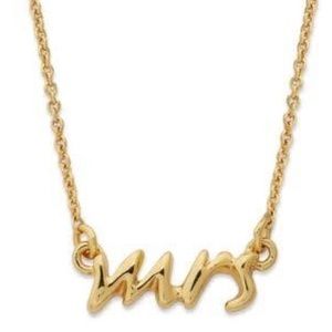 Kate Spade "Mrs" Goldtone 14" Necklace