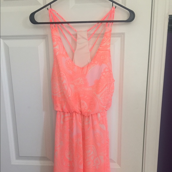 Lush Pink Patterned Dress