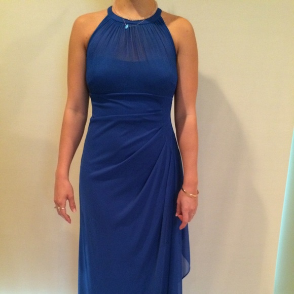 David's Bridal Royal Blue Bridesmaid Dress