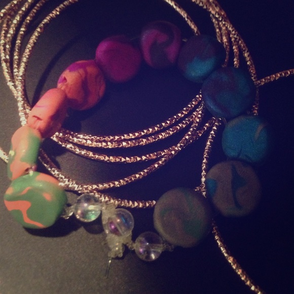 Color graduation elastic handmade bracelet - Picture 1 of 1