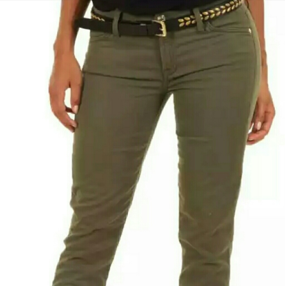 Dereon 7/8 olive green jean