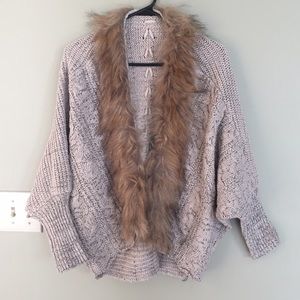 {Boutique} Cozy Faux Fur Sweater