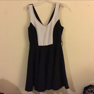 Black and white skater dress