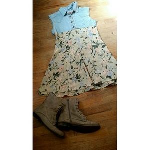 Vintage 90's inspired denim floral dress