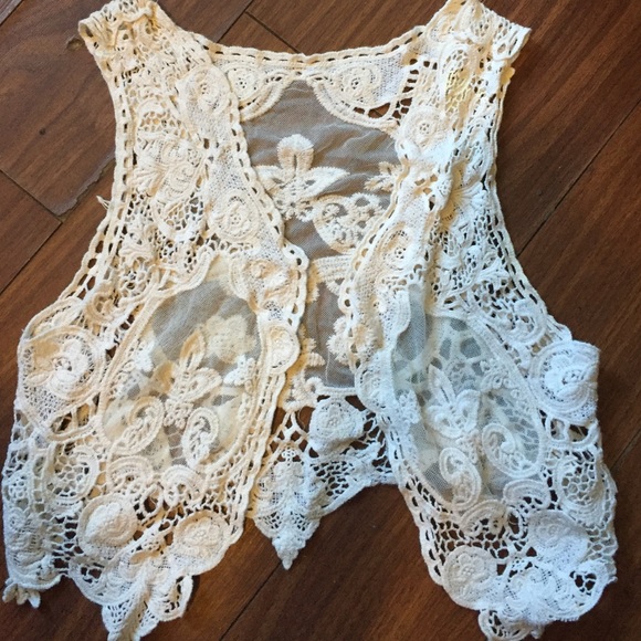 Boho cream vest - Picture 1 of 3