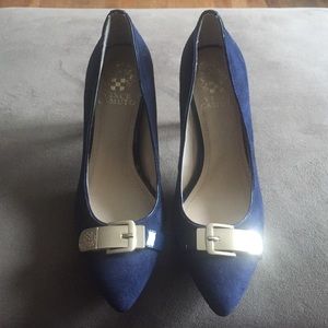 Vince Camuto Blue Suede Pump