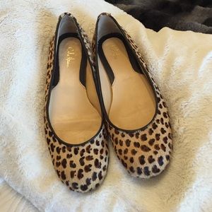 Cole Haan leopard hair calf flats women's 8.5