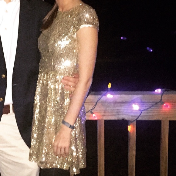 Gold Sequin Cocktail Dress - Picture 2 of 3