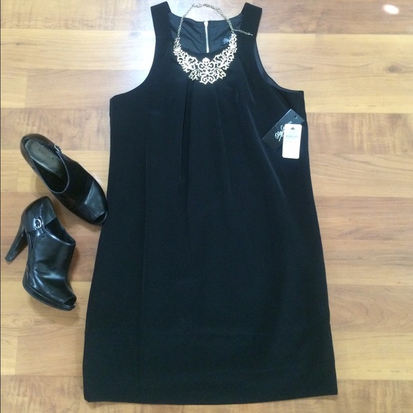 Oleg Cassini black shift dress