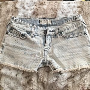Free People striped denim shorts