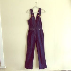 Vintage 70's Shades of Blue Denim Overalls.