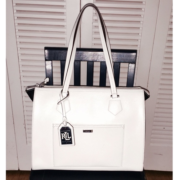Ralph Lauren Black and White Leather Tote