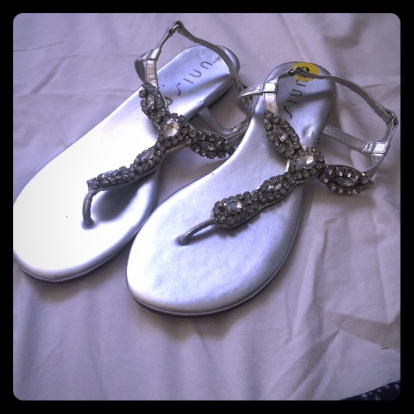 Sparkly silver sandals!