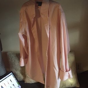 Women's Ralph Lauren Button Down. Pink and White