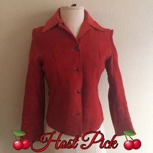 Vintage 30's Cherry Red Leather Buckskin Jacket
