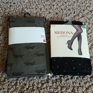 2 pairs of patterned tights