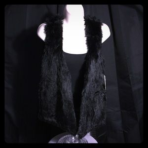 Faux fur black vest