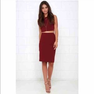 Lulu*s two piece wine red mini dress