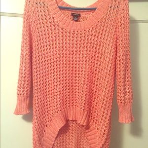 Rue 21 coral pink crochet sweater