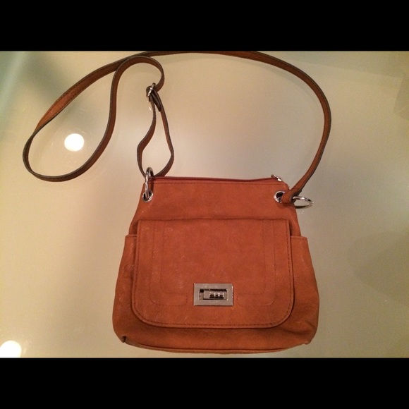 Bueno faux brown leather cross body bag