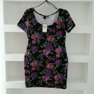 SOLD Material Girl Floral Knit Mini Dress