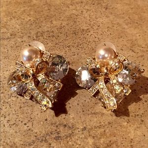 Jeweled pearl earrings