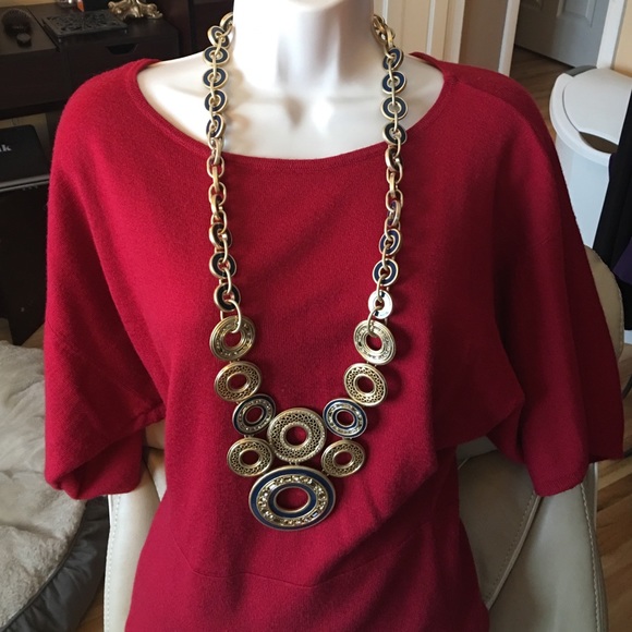 Nwt Lia Sophia Cluster Disc Necklace