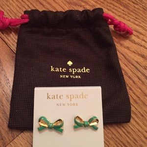 Kate Spade green bow earrings