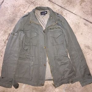 Green military jacket