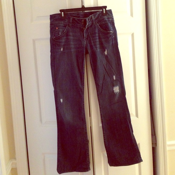 Hudson lightly distressed denim jeans - flare fit
