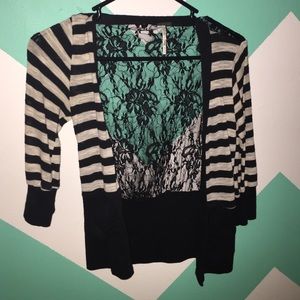 Cream and Black Cardigan