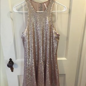 Gold sequin free people dress