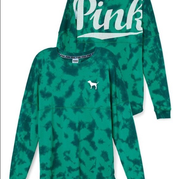 Pink Victoria secret tie dye crew neck