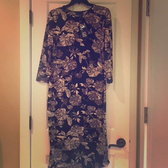 Club L Midi Dress Winter Floral Print plus size