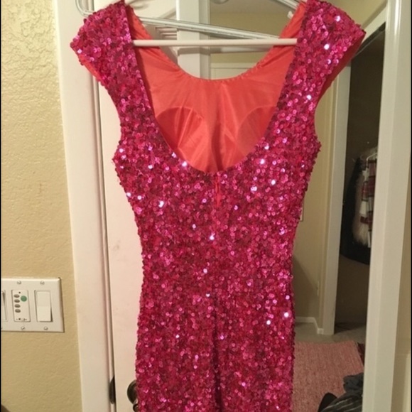 Pink sequin cocktail dress