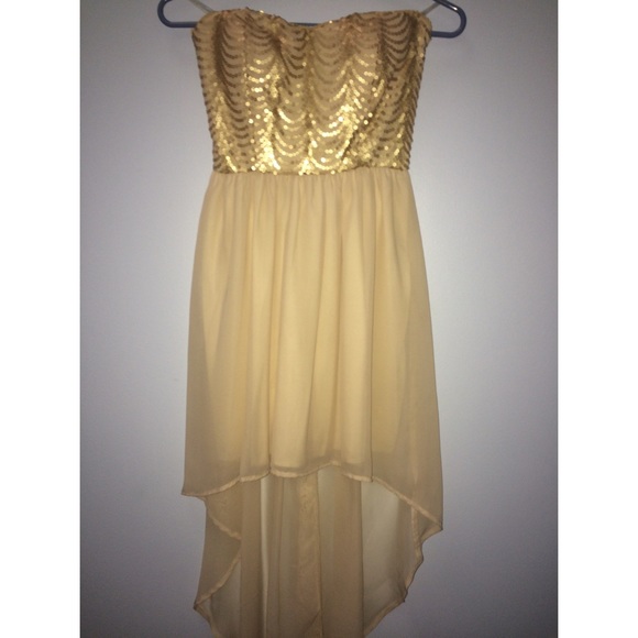 Homecoming Gold High-Low Dress
