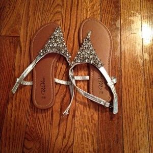 Silver gem sandals