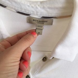 White Burberry polo