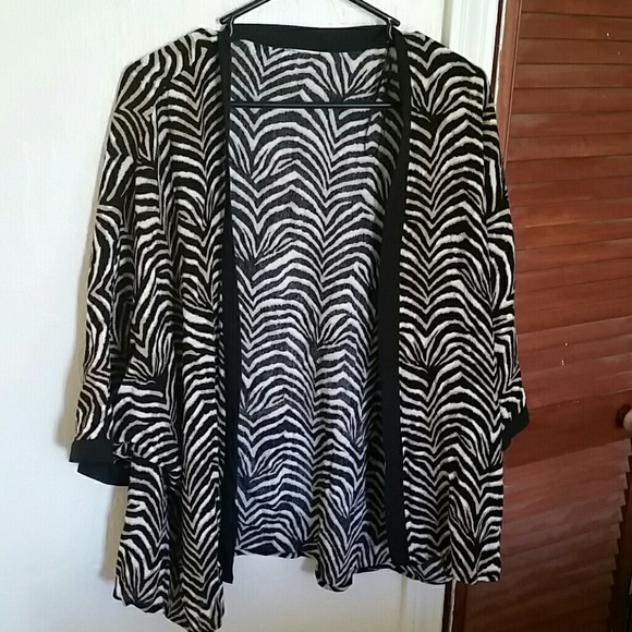 Zebra print open blouse