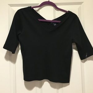 Ann Taylor black V neck black top