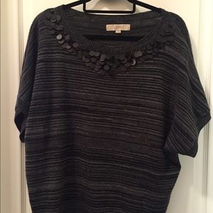 Short sleeve gray LOFT sweater